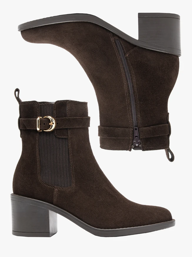 Dunkelbraune Slingbacks mit Schnallenverzierung