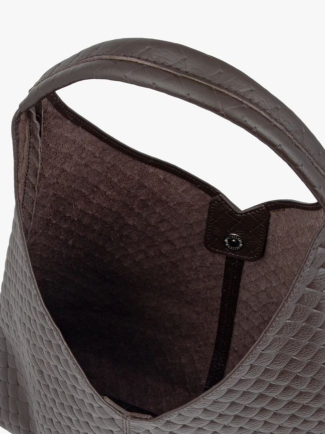 Dunkelbraune Hobo-Handtasche aus Leder