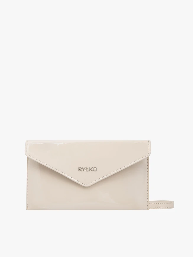 Beigefarbene Leder-Clutch