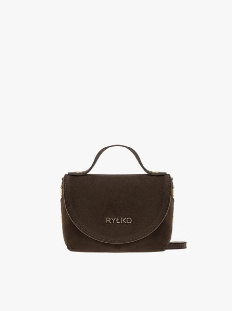 Kleine braune Velours-Handtasche