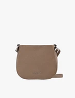 Handtasche aus dunkelbeigem Leder und Velours