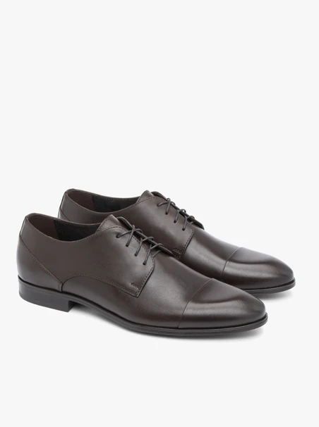 Dunkelbraune formelle Halbschuhe aus Leder