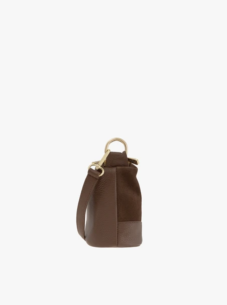 Handtasche aus hellbraunem Leder und Velours