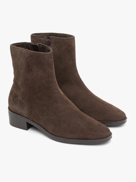 Braune Stiefel aus bedrucktem Krokodilleder