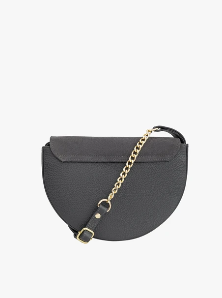 Dunkelgraue Handtasche im Crescent-Stil
