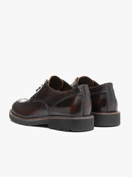 Dunkelbraune Lederhalbschuhe