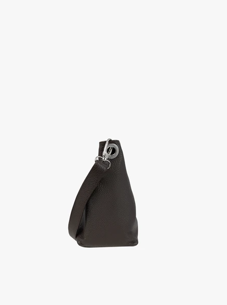 Handtasche aus dunkelbraunem Vollnarbenleder