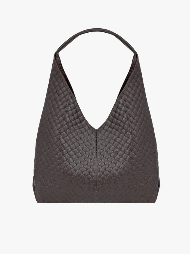 Dunkelbraune Hobo-Handtasche aus Leder