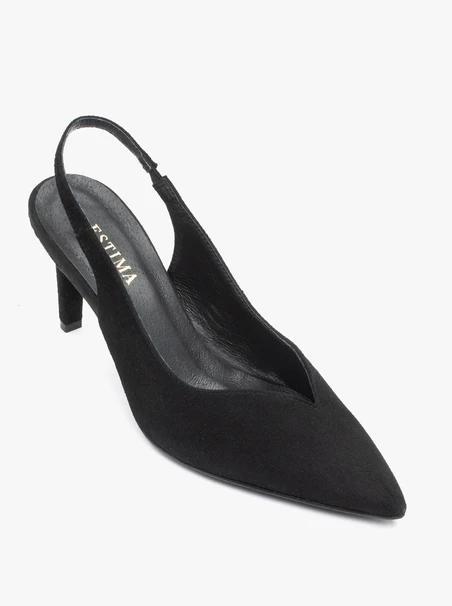 Schwarze Slingback-Pumps mit Stilettoabsatz