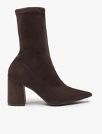 Dunkelbraune, elastische Stiefeletten