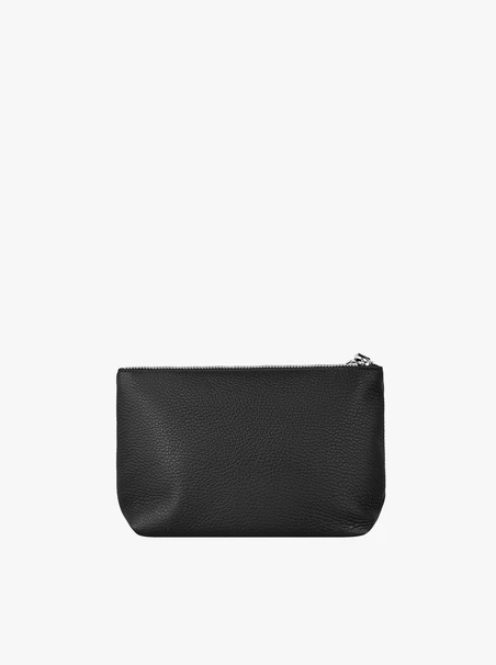 Schwarze Kosmetiktasche aus Glattleder