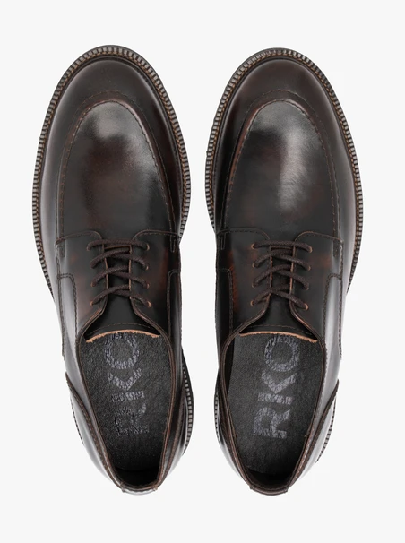 Dunkelbraune Lederhalbschuhe
