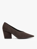 Dunkelbraune Pumps aus Veloursleder