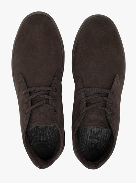 Dunkelbraune Velourslederstiefel