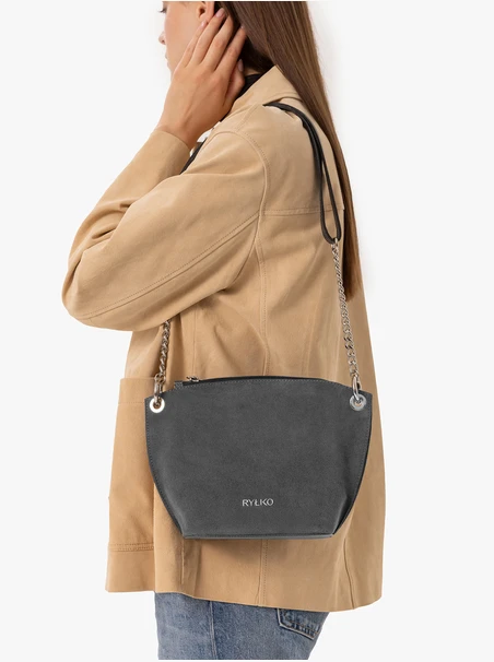 Dunkelgraue Handtasche