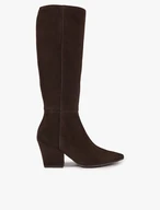 Dunkelbraune Stiefel aus Veloursleder