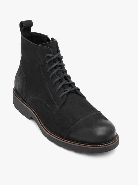 Schwarze Nubuk-Stiefel