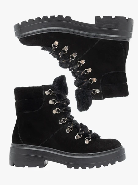 Schwarze Schneestiefel im Trekking-Stil