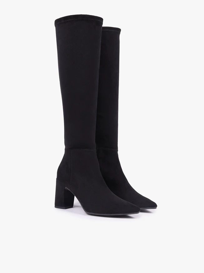 Schwarze Gummistiefel mit schmalem Schaft