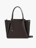Dunkelbraune A4-Lederhandtasche
