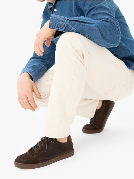 Dunkelbraune Lederhalbschuhe