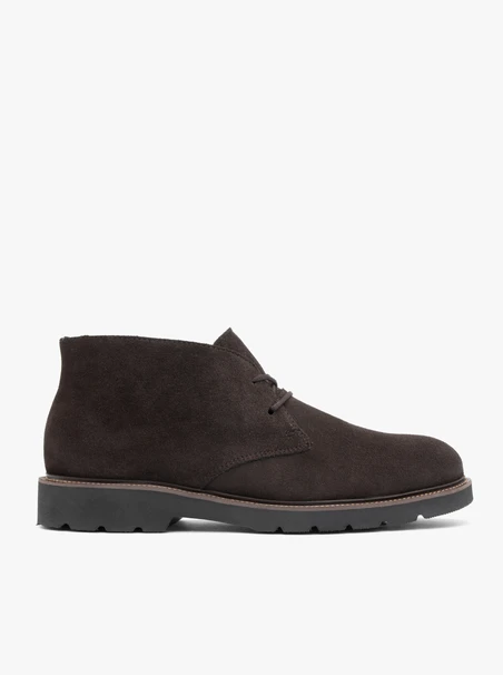 Dunkelbraune Velourslederstiefel