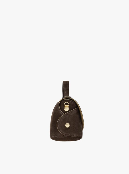 Kleine braune Velours-Handtasche
