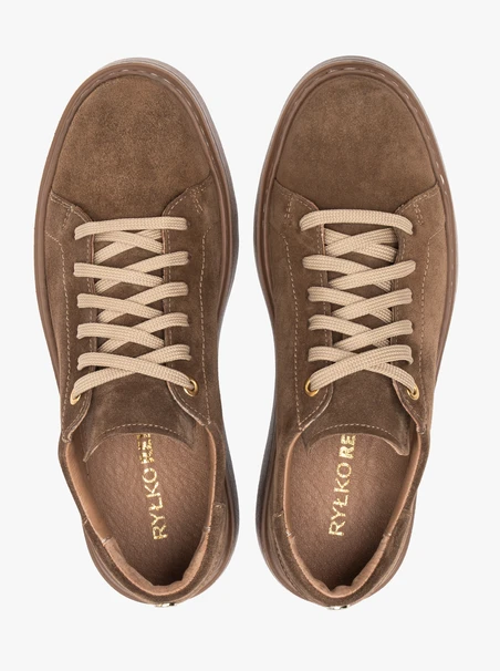 Braune Velours-Halbschuhe