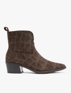 Braune Stiefel mit Krokodilledermuster