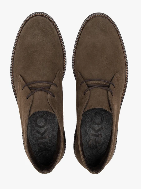 Stiefel aus olivfarbenem Veloursleder
