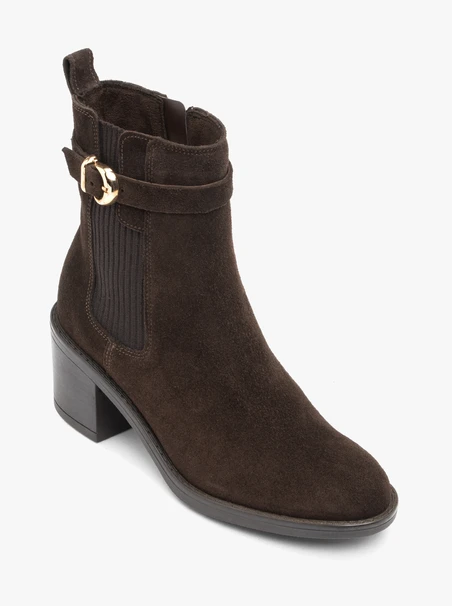 Dunkelbraune Slingbacks mit Schnallenverzierung
