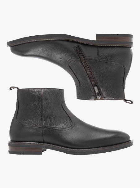 Dunkelbraune Stiefeletten aus Glattleder