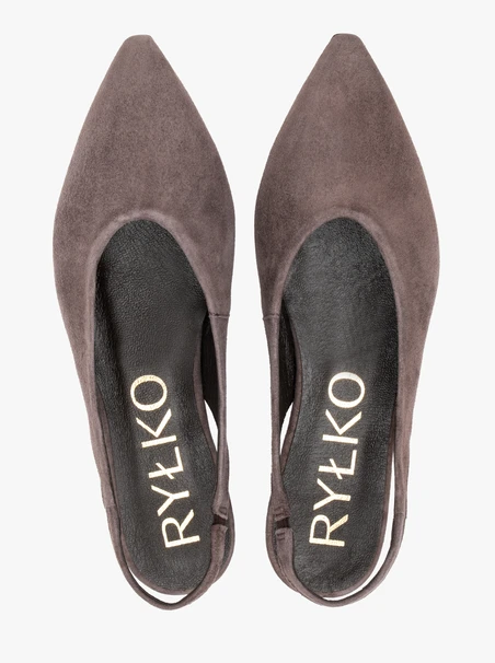 Dunkelbraune Pumps mit Slingback-Riemchen und spitzer Zehenpartie