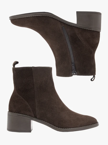 Dunkelbraune Stiletto-Stiefel aus Velours