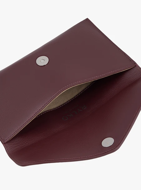 Kastanienbraune Handtasche aus Vollnarbenleder