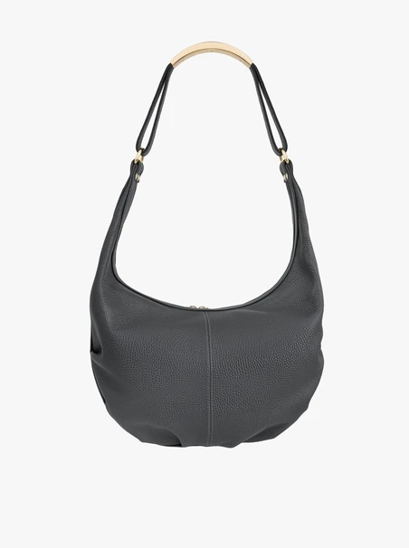 Dunkelgraue Hobo-Tasche