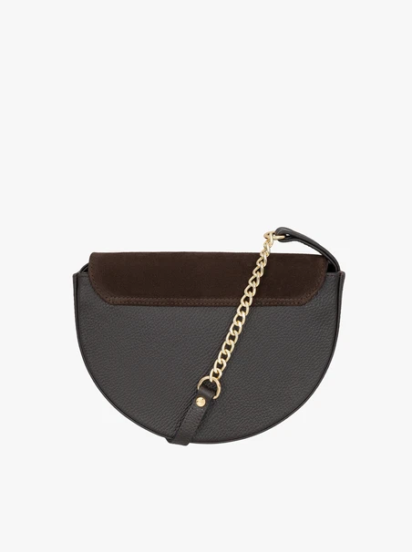 Dunkelbraune Lederhandtasche