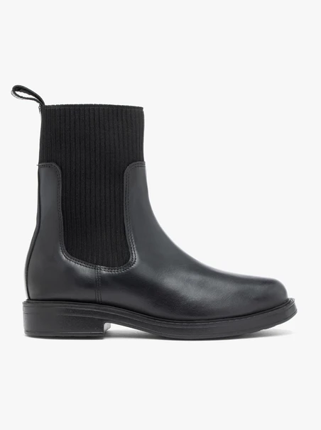 Schwarze, höhere Stiefeletten mit Gummizug