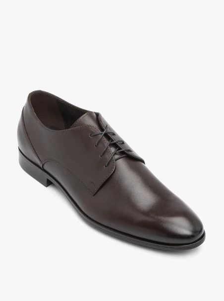 Dunkelbraune formelle Halbschuhe aus Leder