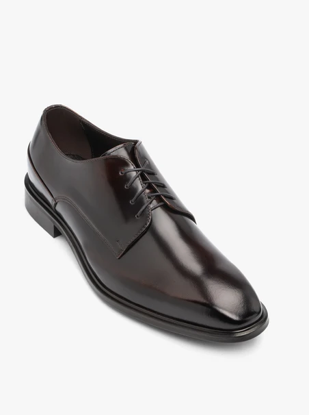 Dunkelbraune formelle Halbschuhe aus Lackleder