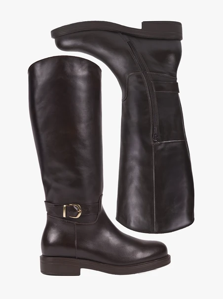 Dunkelbraune Offiziersstiefel