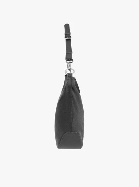 Dunkelgraue Lederhandtasche