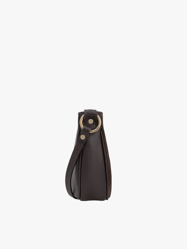Handtasche aus braunem Leder und Velours