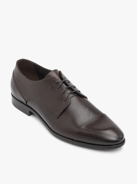 Dunkelbraune formelle Halbschuhe aus Leder