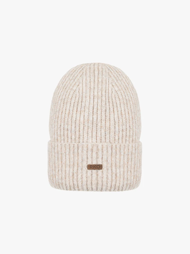Beige Mütze mit Wollanteil
