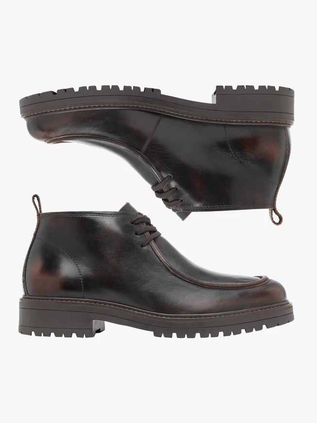 Dunkelbraune Vollnarbenlederstiefel