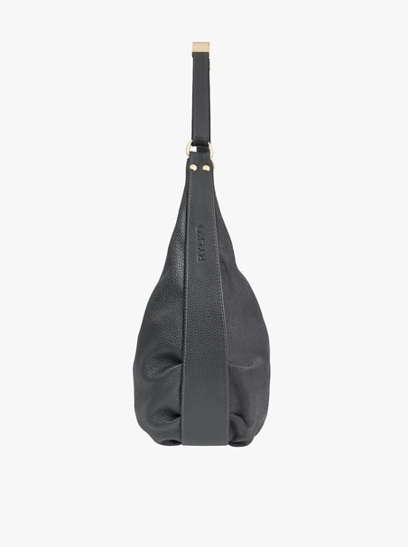 Dunkelgraue Hobo-Tasche