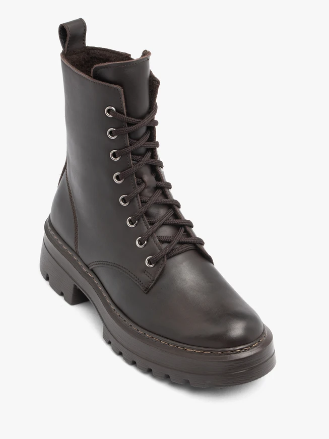 Dunkelbraune Wanderschuhe aus Glattleder