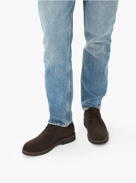 Dunkelbraune Velourslederstiefel