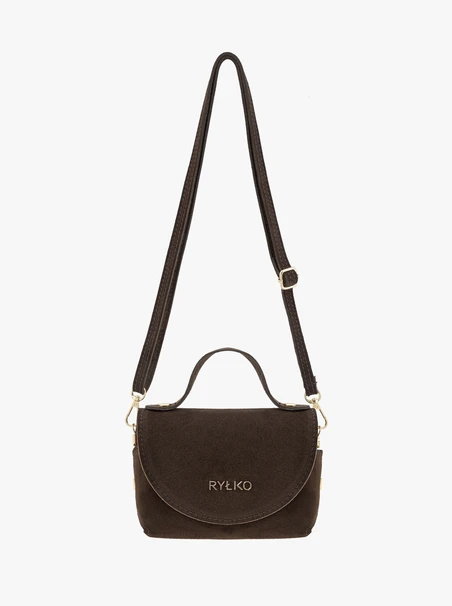 Kleine braune Velours-Handtasche